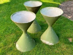 3 pots de fleurs Diabolo de Willy Guhl pour Eternit
