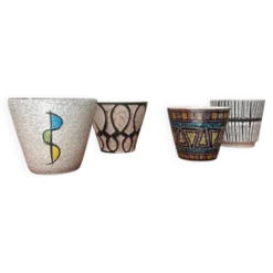 Pots de fleurs en céramique allemande des années 1960, ensemble de 4