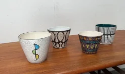 Pots de fleurs en céramique allemande des années 1960, ensemble de 4