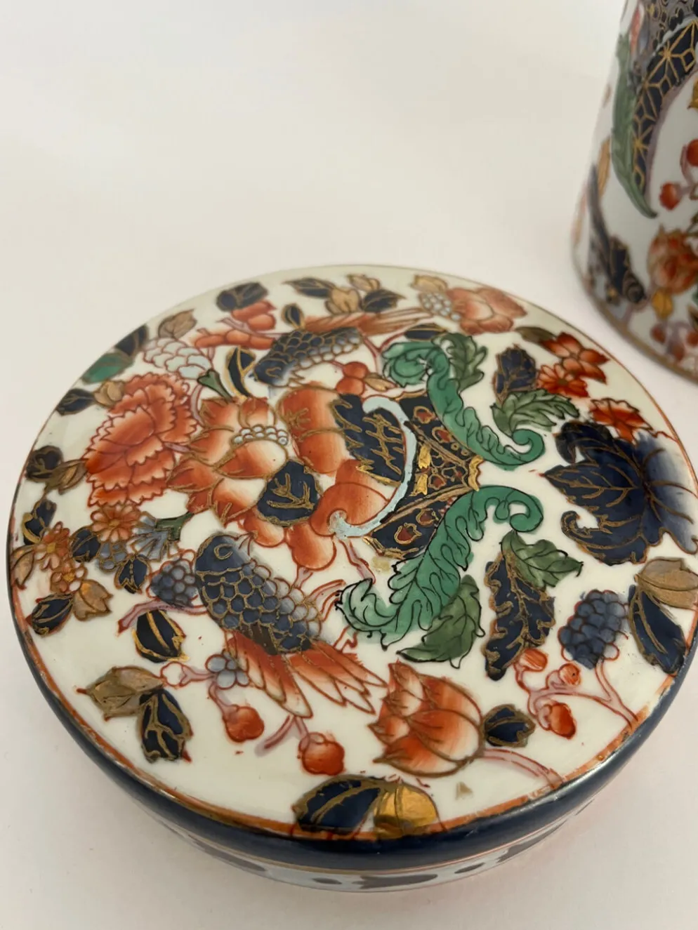 Pot / vide poche avec couvercle porcelaine chinois