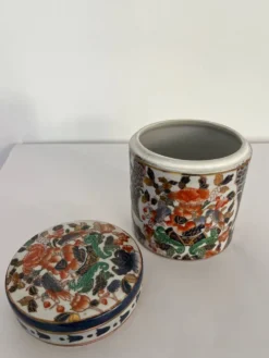 Pot / vide poche avec couvercle porcelaine chinois