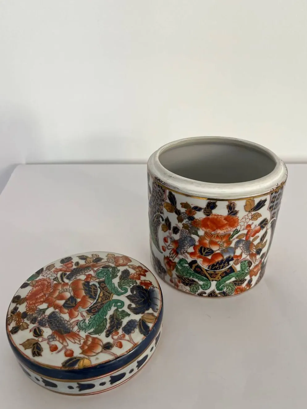 Pot / vide poche avec couvercle porcelaine chinois