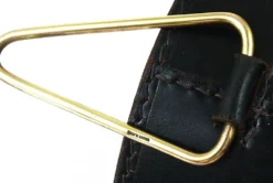 Poubelle à papier Mid-Century Carl Auböck en cuir noir et laiton, Autriche, années 1950