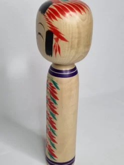 Poupée Kokeshi traditionnelle japonaise signée et numérotée, 31 cm, datée de 1964