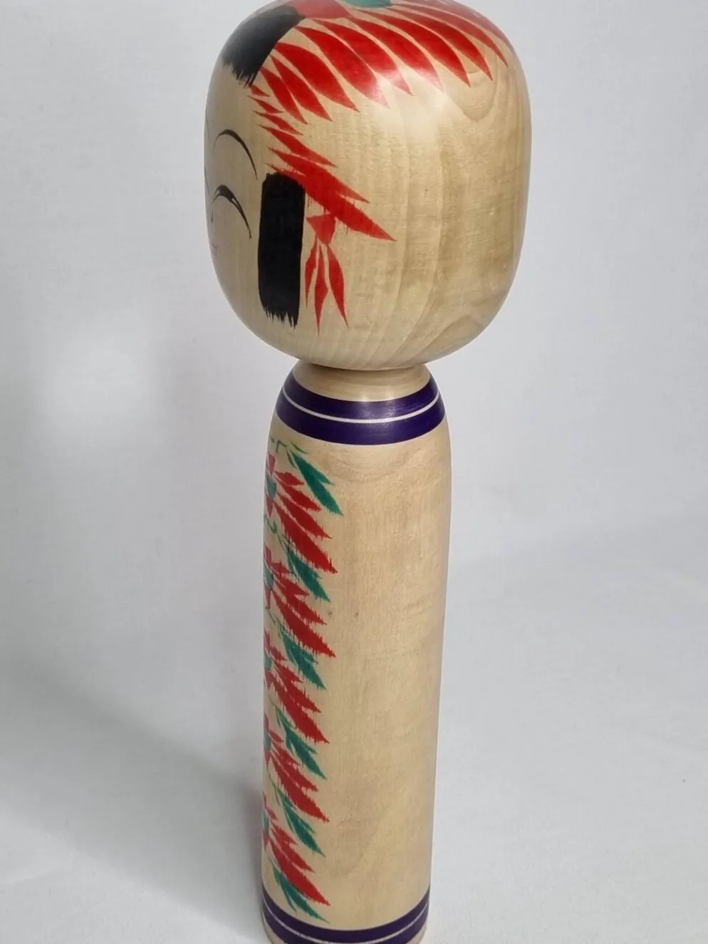 Poupée Kokeshi traditionnelle japonaise signée et numérotée, 31 cm, datée de 1964