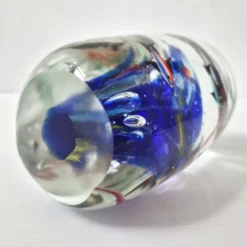 Presse-papier sulfure aquarium vintage 1980 en verre de murano signe rene 8