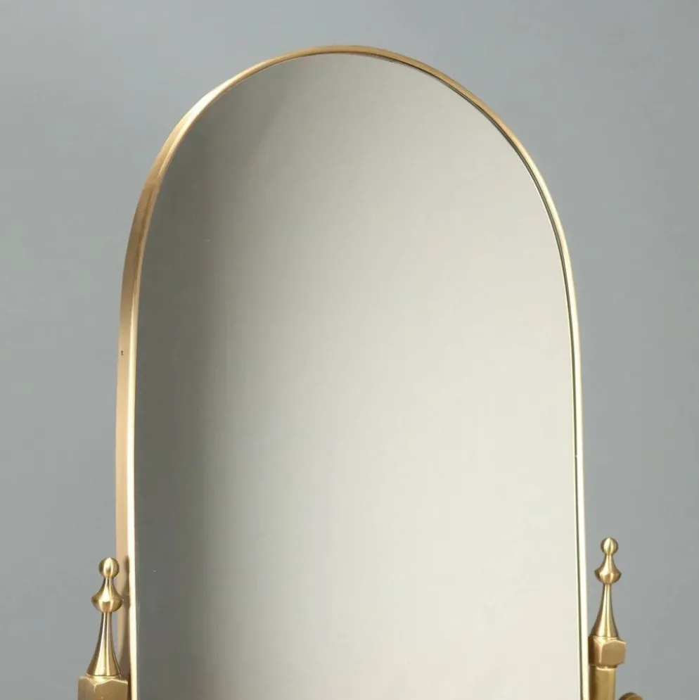 Psyché en laiton avec miroir inclinable