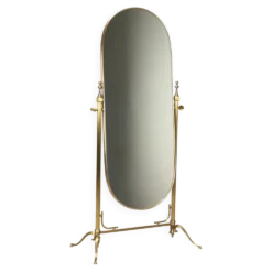 Psyché en laiton avec miroir inclinable