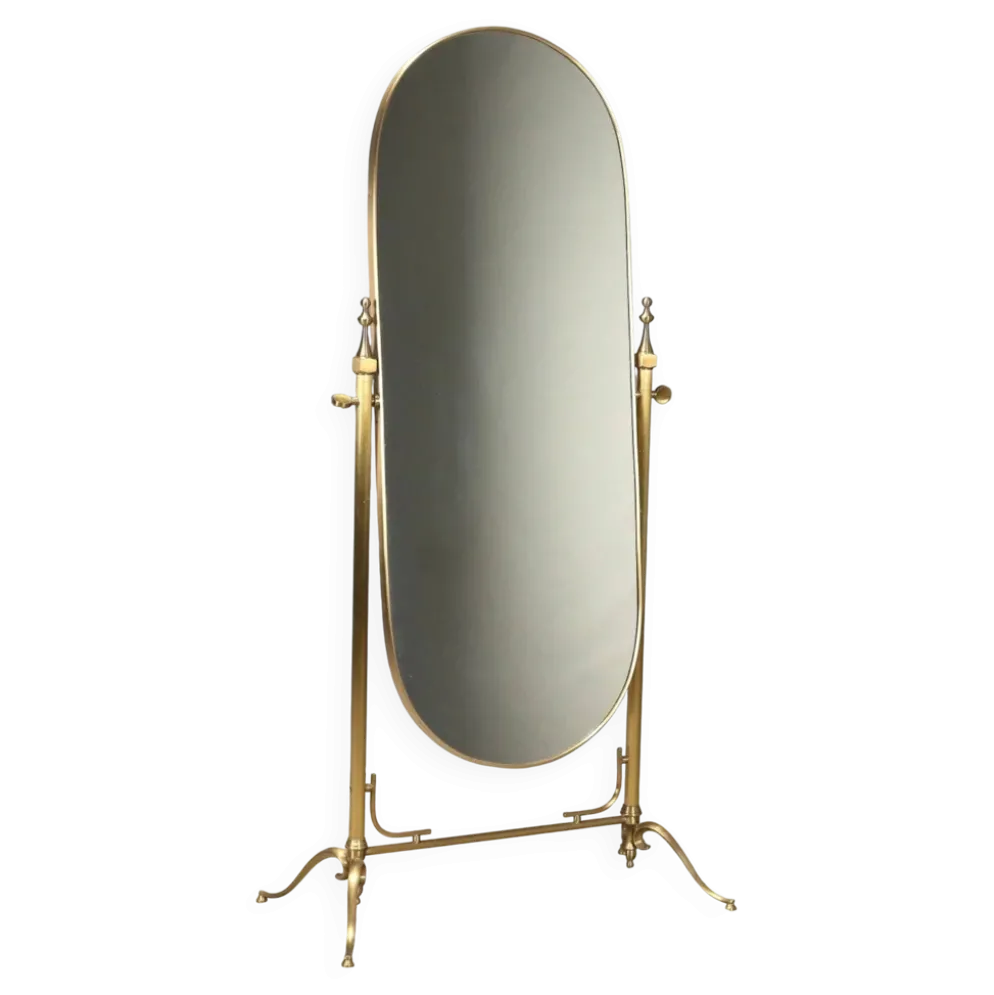 Psyché en laiton avec miroir inclinable