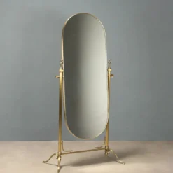 Psyché en laiton avec miroir inclinable