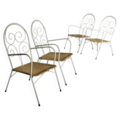 Quatre chaises de jardin des années 1960