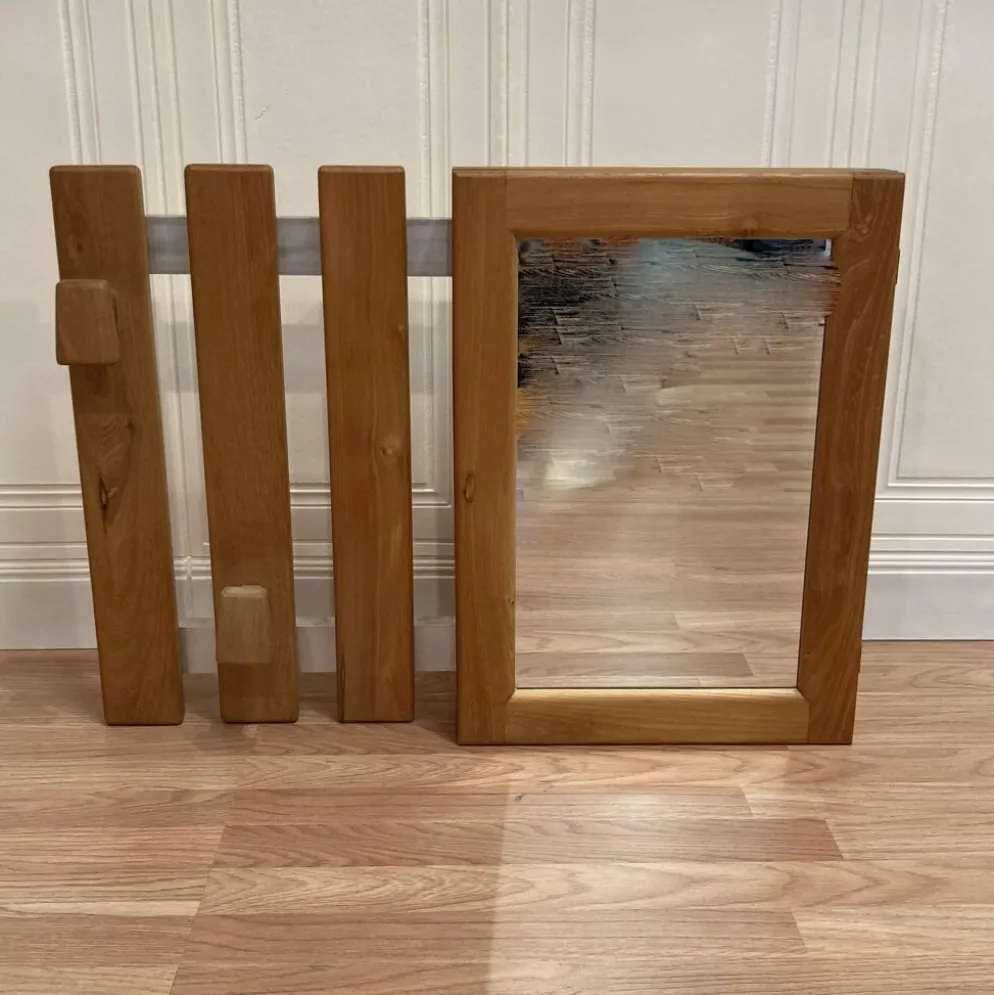 Rangement / miroir suspendu design scandinave 1960.