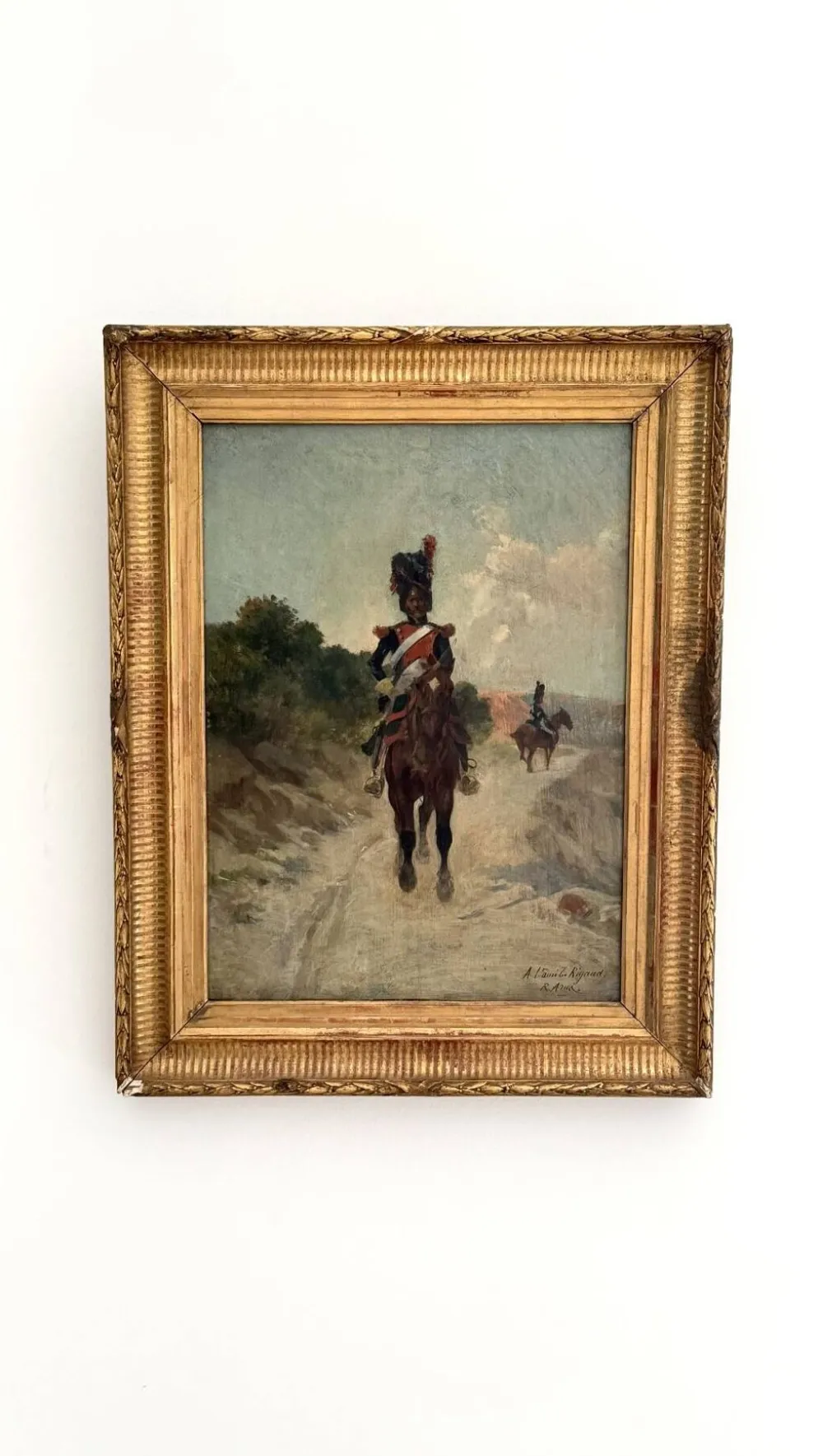 Raoul Arus (1848-1921) – Grenadier à cheval – Huile sur panneau – XIXe