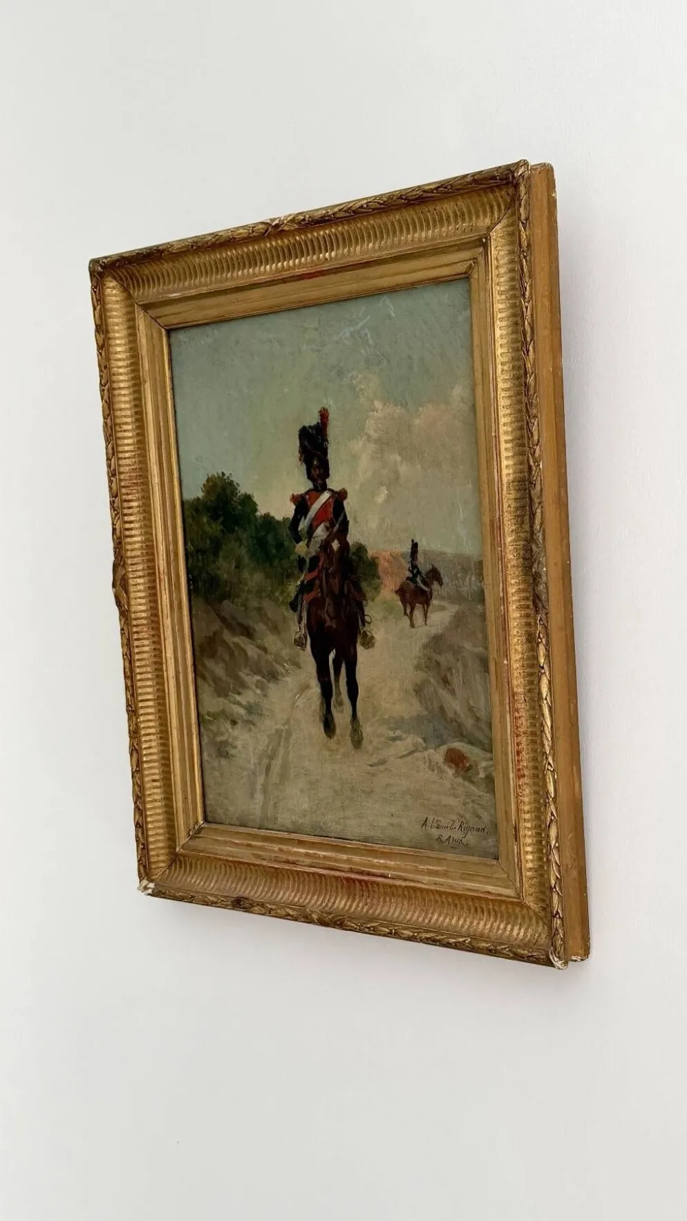 Raoul Arus (1848-1921) – Grenadier à cheval – Huile sur panneau – XIXe