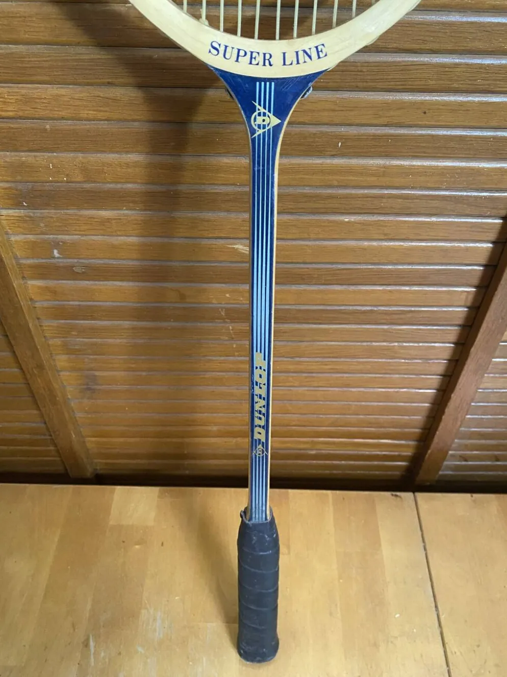 Raquette badminton ancienne dunlop bois + housse sport vintage #e240