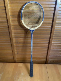 Raquette badminton ancienne dunlop bois + housse sport vintage #e240