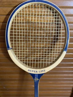 Raquette badminton ancienne dunlop bois + housse sport vintage #e240