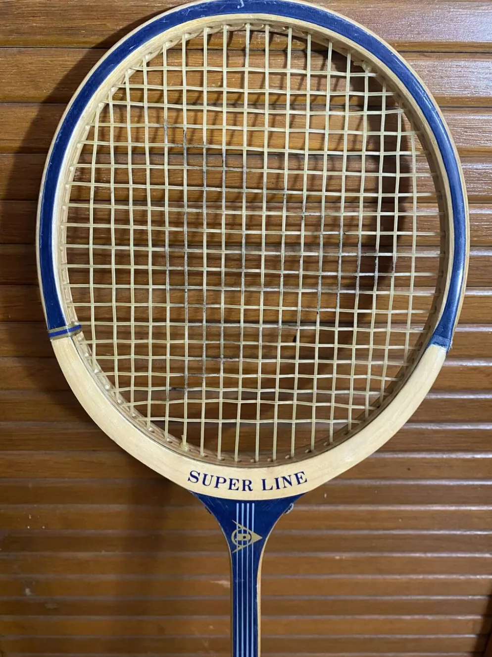 Raquette badminton ancienne dunlop bois + housse sport vintage #e240