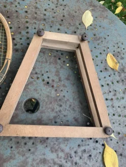 Raquette de tennis en bois tunmer spécial, protège tamis cadre en bois vintage et collector