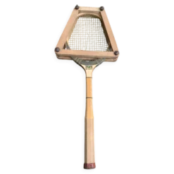 Raquette de tennis en bois tunmer spécial, protège tamis cadre en bois vintage et collector