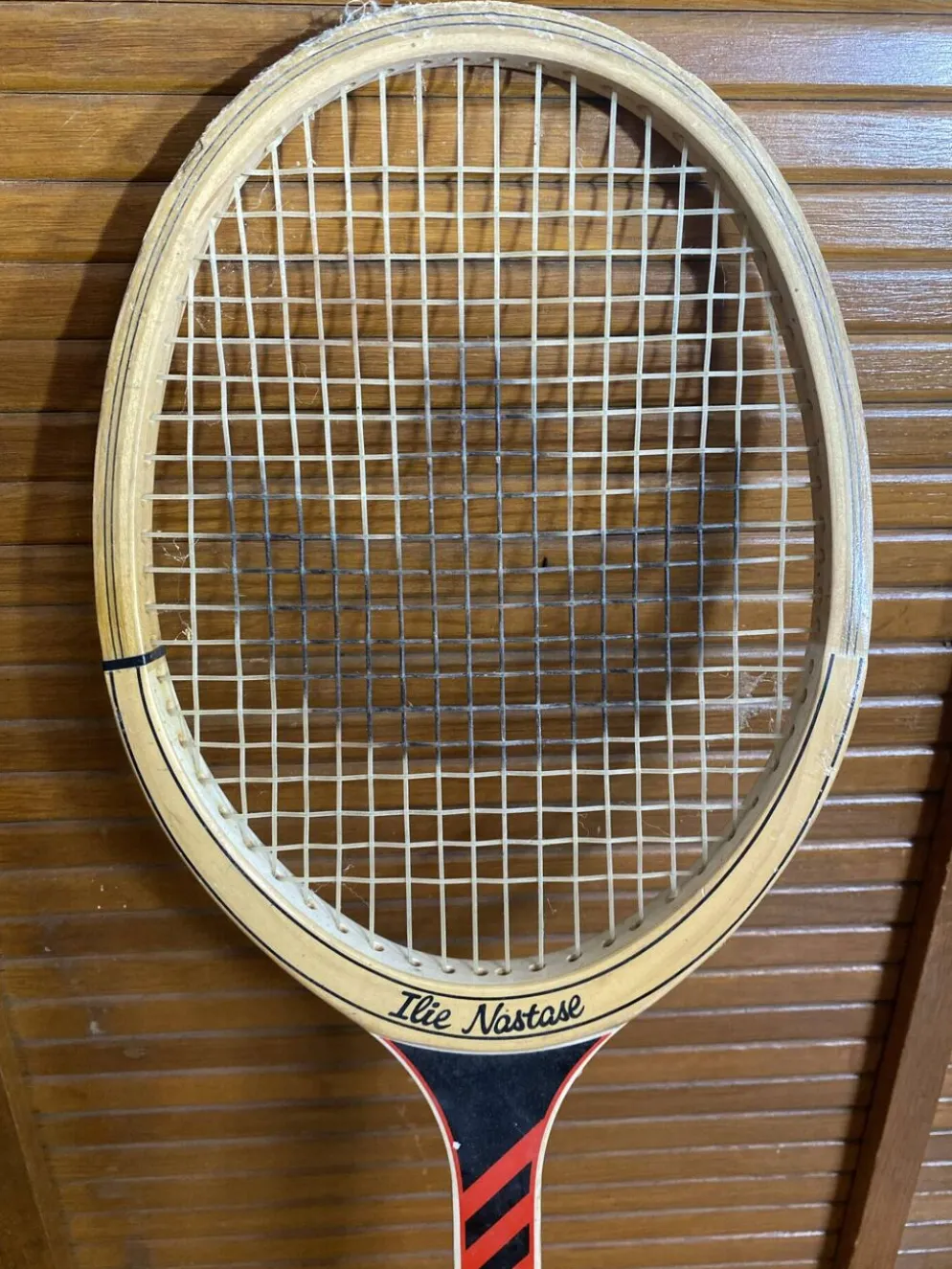 Raquette Tennis Ancienne ADIDAS Ilie Nostase Bois Sport + Housse Vinta