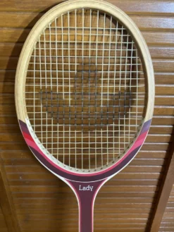 Raquette tennis ancienne adidas lady bois + housse vintage #e199