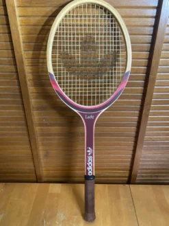 Raquette tennis ancienne adidas lady bois + housse vintage #e199