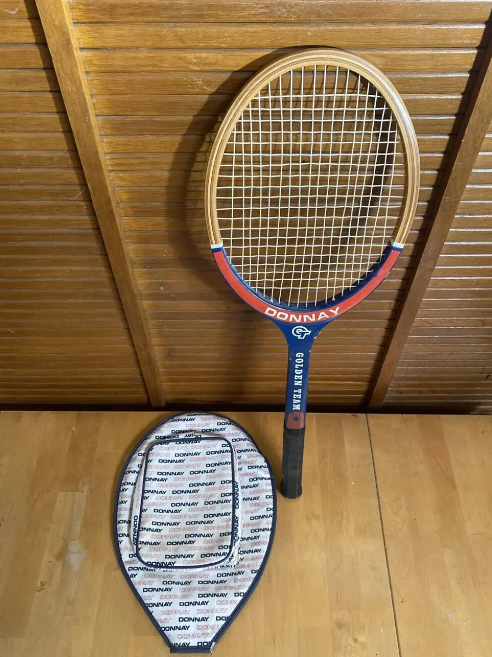 Raquette tennis ancienne donnay bois + housse sport vintage