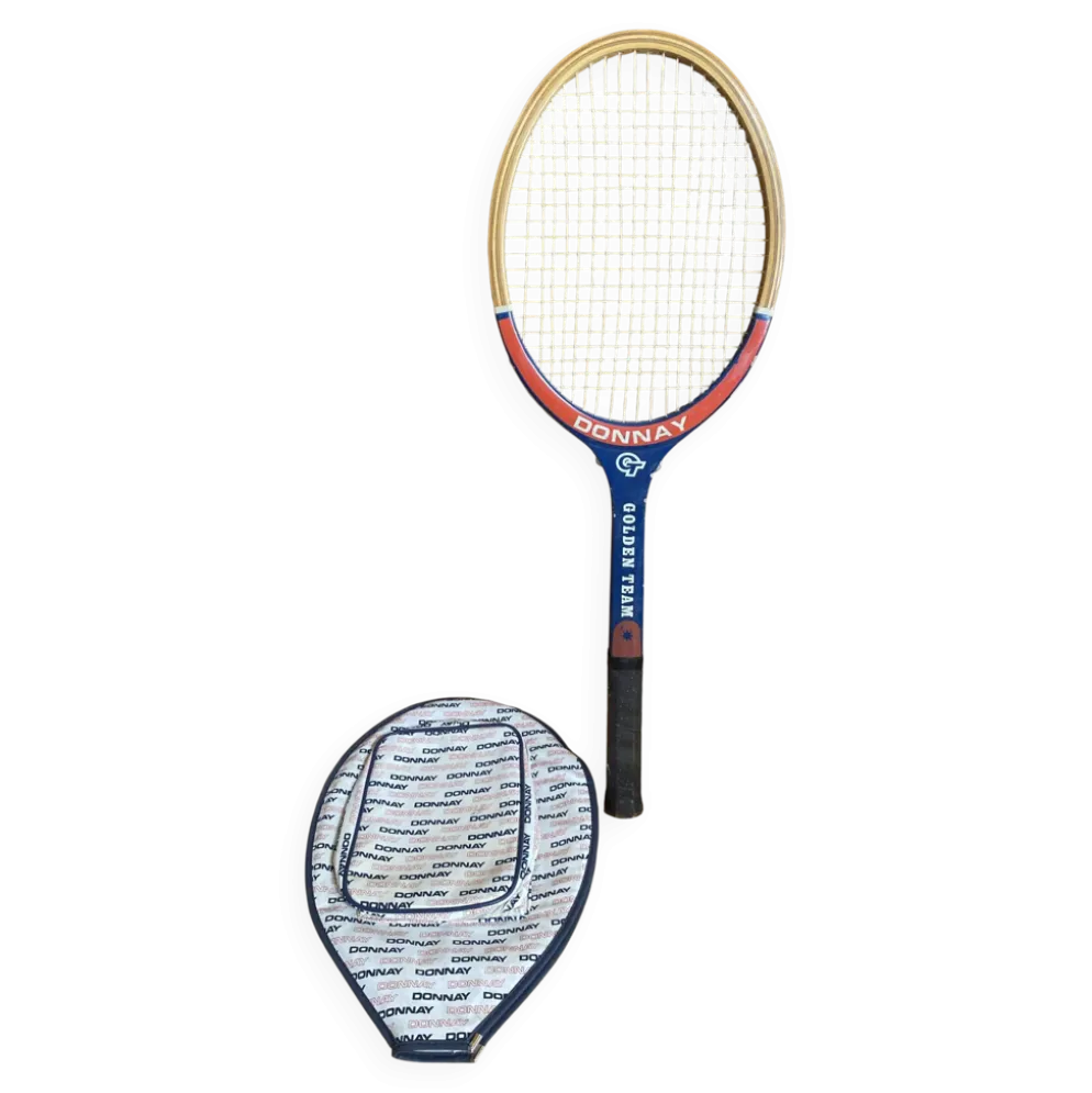 Raquette tennis ancienne donnay bois + housse sport vintage