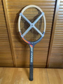 Raquette tennis ancienne donnay smacher pro bois + zéphyr sport vintag