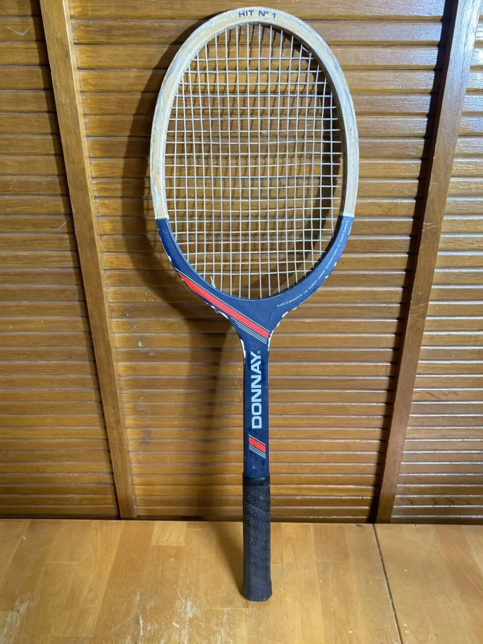 Raquette Tennis Ancienne DONNAY Hit N°1 Bois Sport Vintage #E225