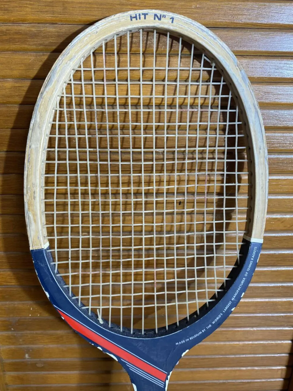 Raquette Tennis Ancienne DONNAY Hit N°1 Bois Sport Vintage #E225
