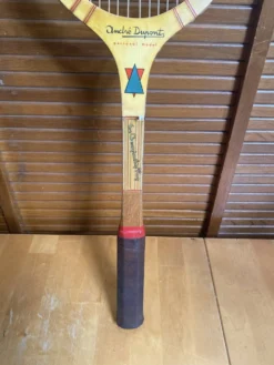 Raquette tennis ancienne donnay la hutte bois + housse montana vintage