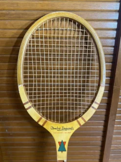 Raquette tennis ancienne donnay la hutte bois + housse montana vintage