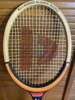 Raquette tennis ancienne donnay bjorn borg bois + housse vintage