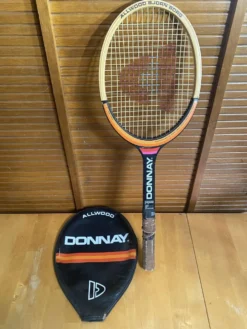 Raquette tennis ancienne donnay bjorn borg bois + housse vintage