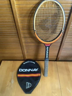 Raquette tennis ancienne donnay bjorn borg bois + housse vintage