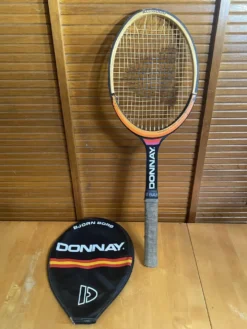 Raquette tennis ancienne donnay bjorn borg bois + housse vintage