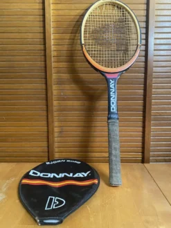 Raquette tennis ancienne donnay bjorn borg bois + housse vintage
