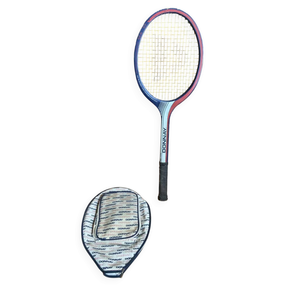 Raquette Tennis Ancienne DONNAY GLM 27 Bois + Housse Sport Vintage #E2