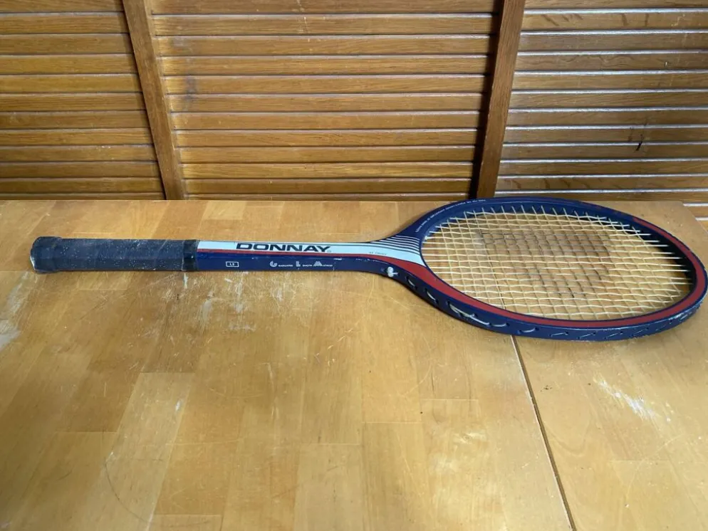 Raquette Tennis Ancienne DONNAY GLM 27 Bois + Housse Sport Vintage #E2