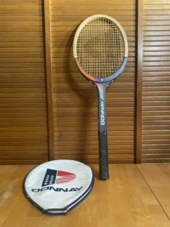 Raquette tennis ancienne donnay smasher pro bois + housse donnay vinta
