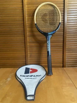 Raquette tennis ancienne donnay team gt bois + housse donnay vintage #