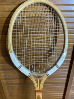 Raquette tennis ancienne dunlop maxply bois + protection sport vintage