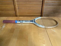 Raquette tennis ancienne dunlop saphir bois + housse sport vintage #e2