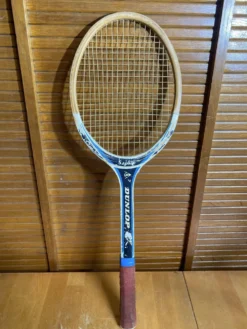 Raquette tennis ancienne dunlop saphir bois + housse sport vintage #e2
