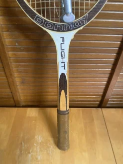 Raquette tennis ancienne dunlop flight bois + protection zéphyr vintag