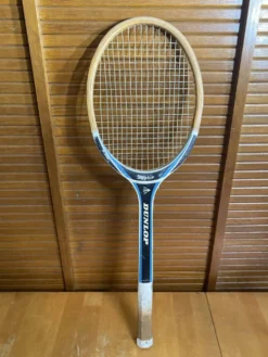 Raquette tennis ancienne dunlop saphir bois + housse dunlop vintage #e
