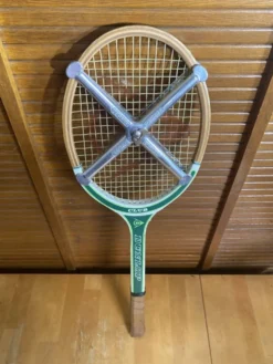 Raquette tennis ancienne dunlop club bois + protection zéphyr vintage