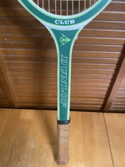 Raquette tennis ancienne dunlop club bois + protection zéphyr vintage